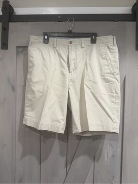 Polo by Ralph Lauren Cream Flat-Front Men's Shorts